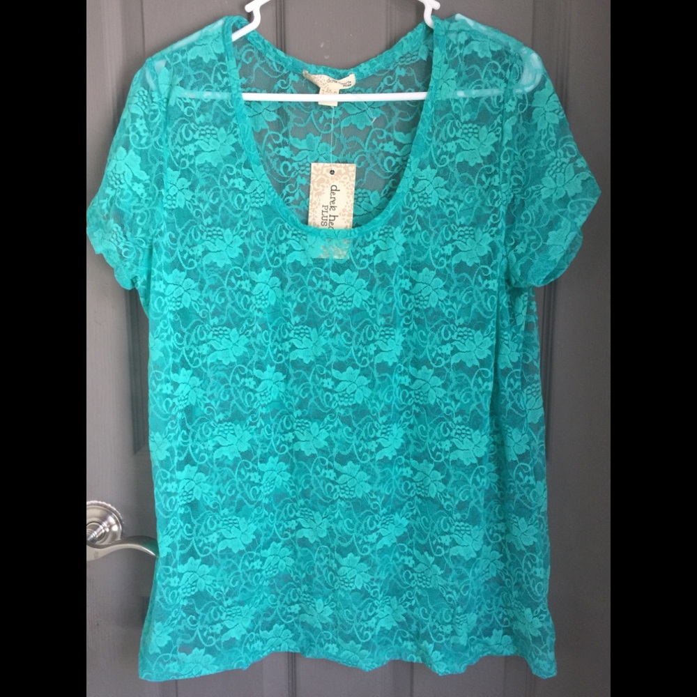 2/$20 Lace blue top plus